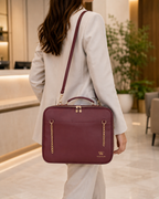 Velora Bordeaux Signature Workstation Bag | Bordo Kadın Laptop ve Çalışma Çantası