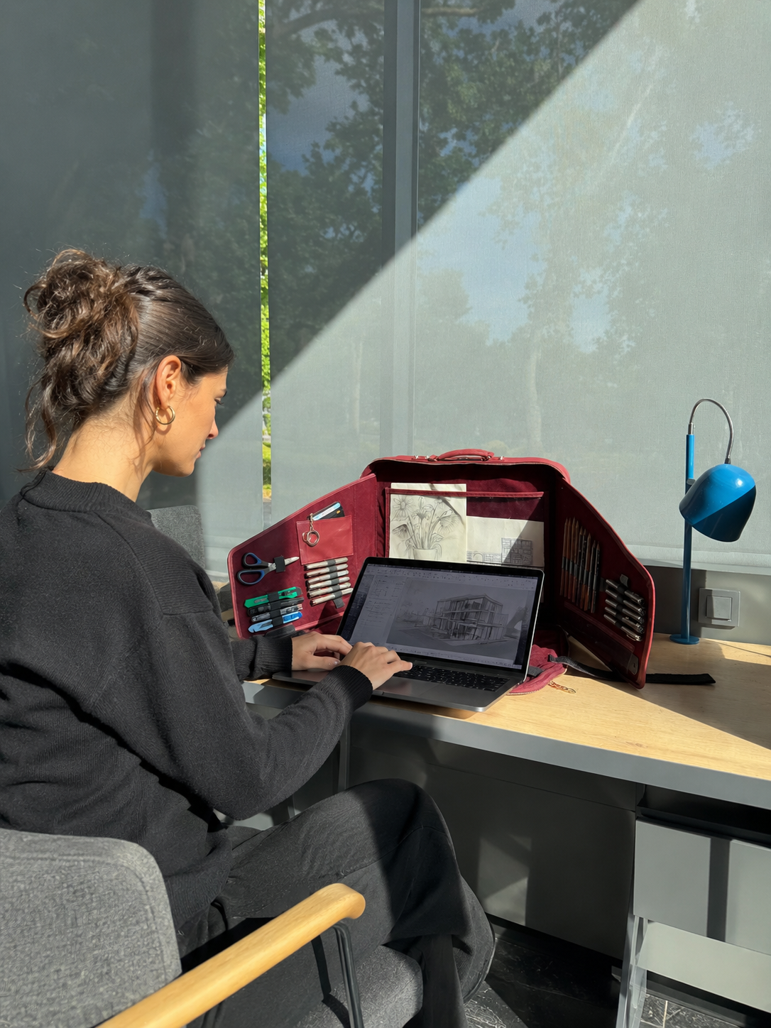 Velora Bordeaux Signature Workstation Bag | Bordo Kadın Laptop ve Çalışma Çantası