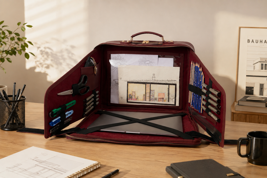 Velora Bordeaux Lumière Workstation Bag | Işıltılı Bordo Kadın Laptop Çantası