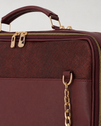 Velora Bordeaux Lumière Workstation Bag | Işıltılı Bordo Kadın Laptop Çantası