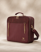 Velora Bordeaux Lumière Workstation Bag | Işıltılı Bordo Kadın Laptop Çantası