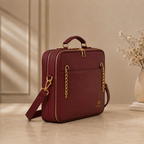 Velora Bordeaux Signature Workstation Bag | Bordo Kadın Laptop ve Çalışma Çantası