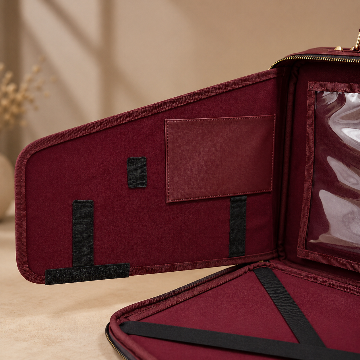 Velora Bordeaux Signature Workstation Bag | Bordo Kadın Laptop ve Çalışma Çantası