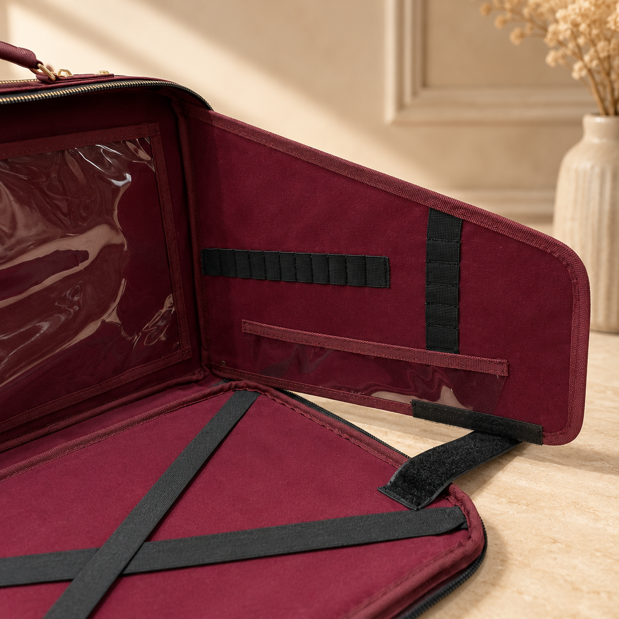 Velora Bordeaux Signature Workstation Bag | Bordo Kadın Laptop ve Çalışma Çantası