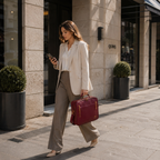 Velora Bordeaux Signature Workstation Bag | Bordo Kadın Laptop ve Çalışma Çantası