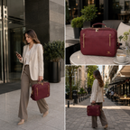 Velora Bordeaux Signature Workstation Bag | Bordo Kadın Laptop ve Çalışma Çantası