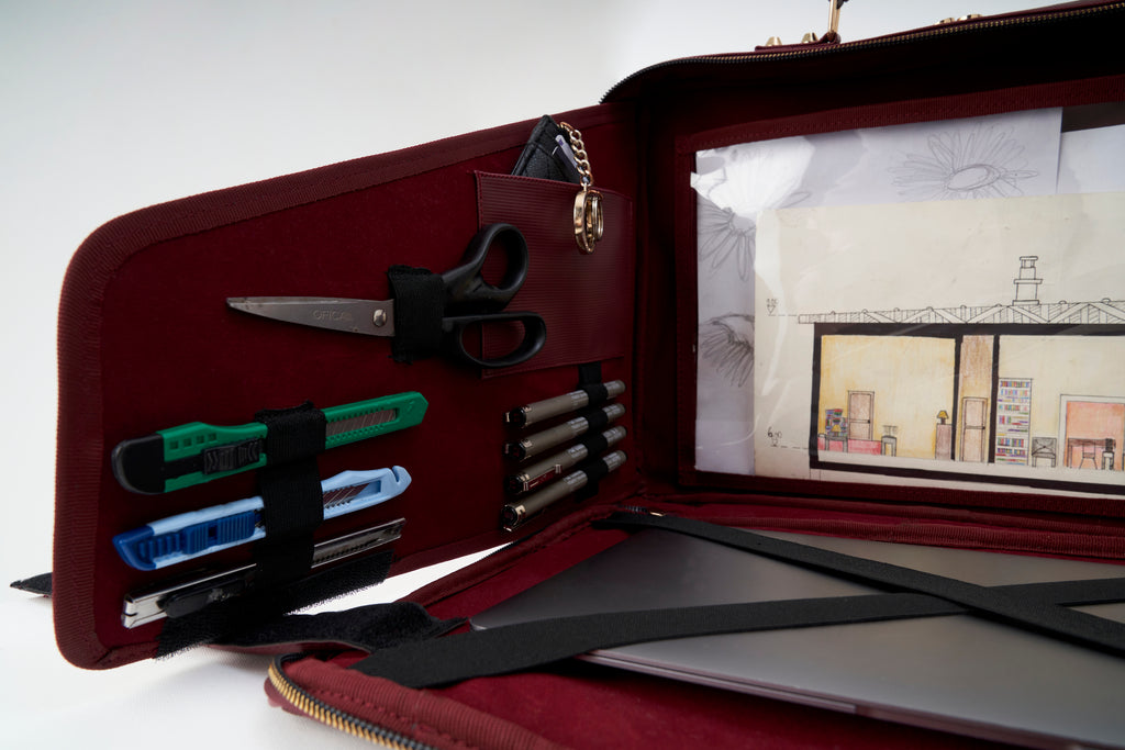 Velora Bordeaux Lumière Workstation Bag | Işıltılı Bordo Kadın Laptop Çantası