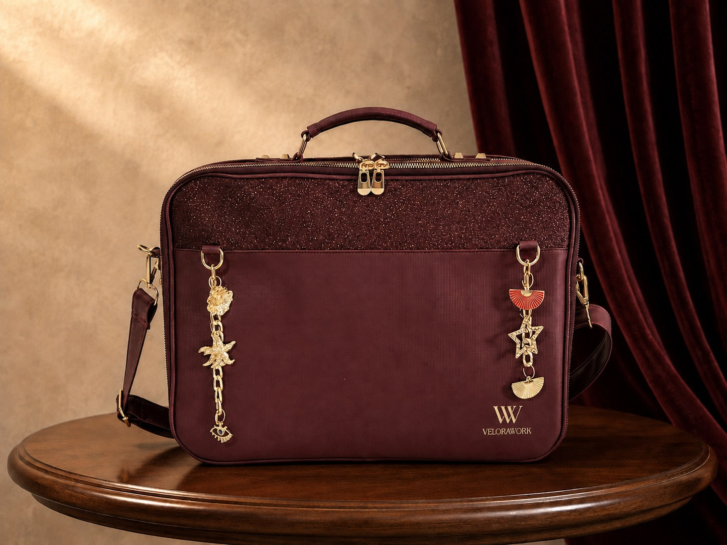 Velora Bordeaux Lumière, altı charmın tamamıyla