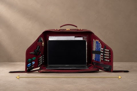 VeloraWork bag opened into a workspace